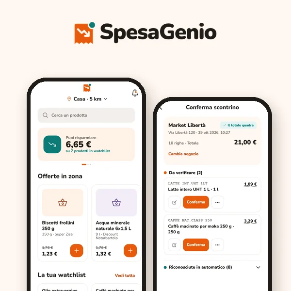 App SpesaGenio - Confronto dei prezzi dei supermercati dagli scontrini