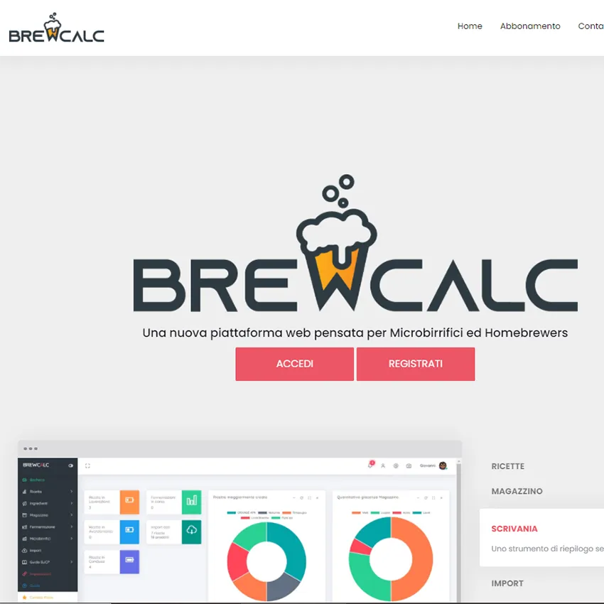 Sito web Brewcalc
