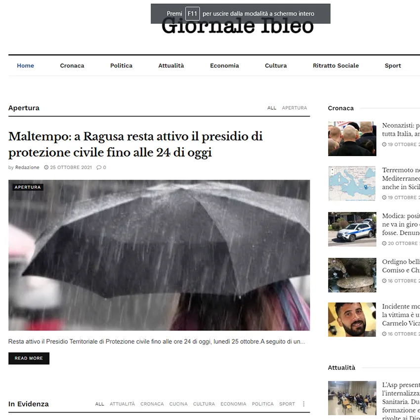 Testata d'informazione Giornale Ibleo